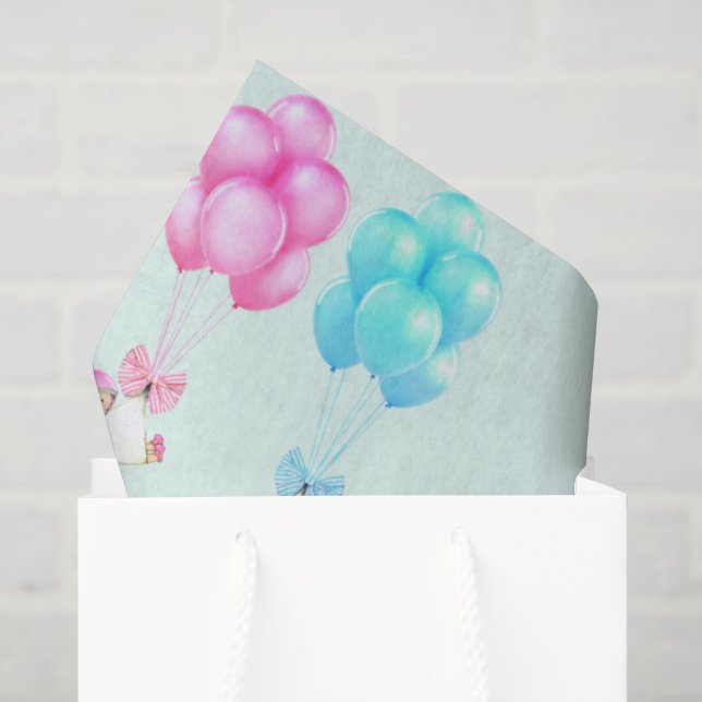 Baby Twins Rosa und Blau Seidenpapier (Geschenktüte)