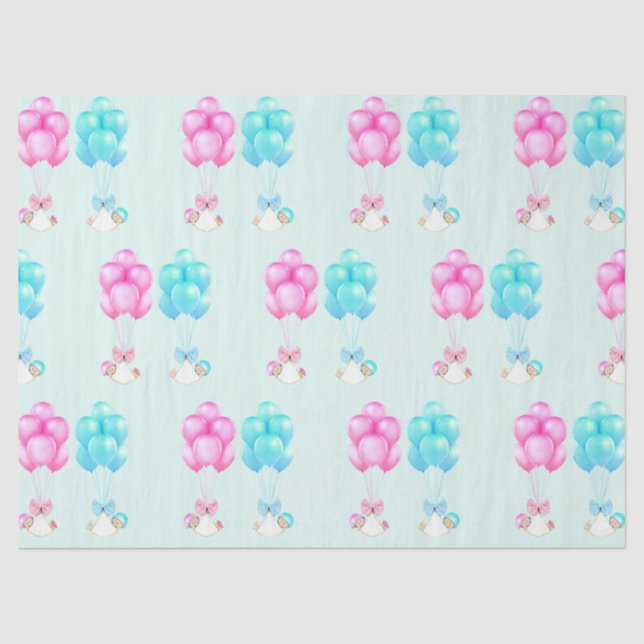 Baby Twins Rosa und Blau Seidenpapier (Vorderseite)