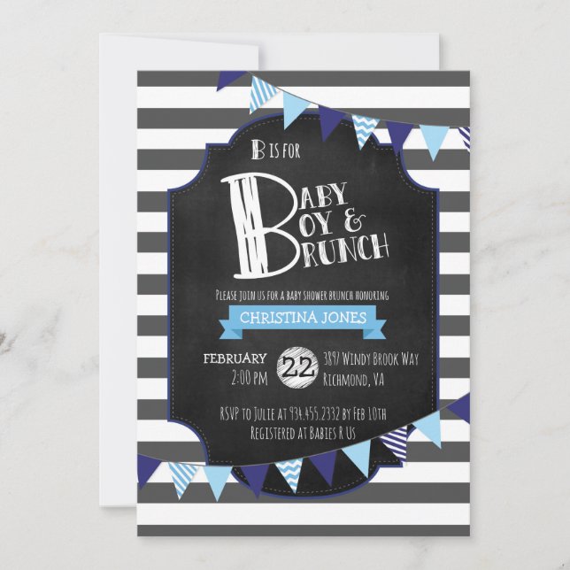 Baby-u. Brunch-Babyparty-Einladung Einladung (Vorderseite)