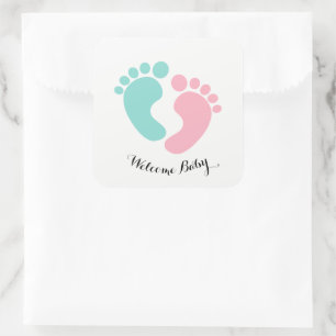 BABY u. Co decken kleines Abdruck-Baby Quadratischer Aufkleber