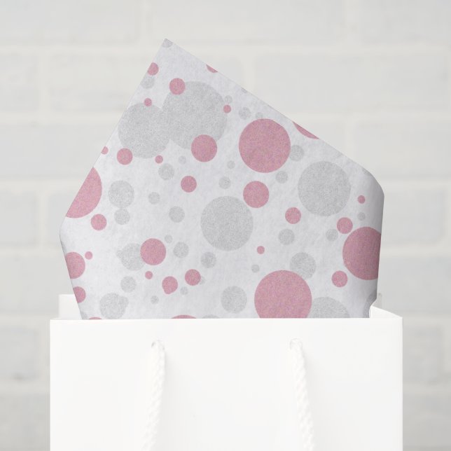 BABY u. Co rosa und silbernes Tupfen-Seidenpapier Seidenpapier (Geschenktüte)