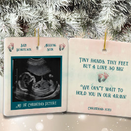 Baby Ultrasound 1. Weihnachtsschwangerschaft Ornam Keramikornament