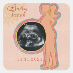 Baby Ultrasound Keepake Quadratischer Aufkleber