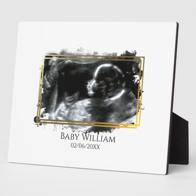 Baby Ultrasound Sonogram Picture erwartend Fotoplatte (Seite)