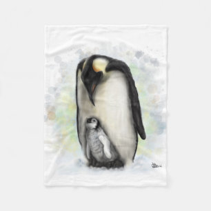 Baby-und Elternteil-Pinguin Fleecedecke