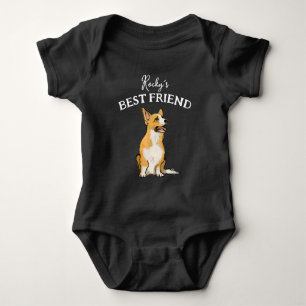 Baby und pelziger Freund, beste Freunde Strampler