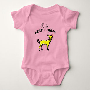 Baby und pelziger Freund, beste Freunde Strampler