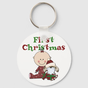 Baby- und Santa-Dog-T - Shirt Schlüsselanhänger