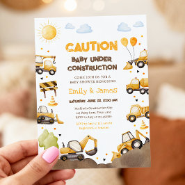 Baby Under Construction Trucks Baby Couples Shower Einladung
