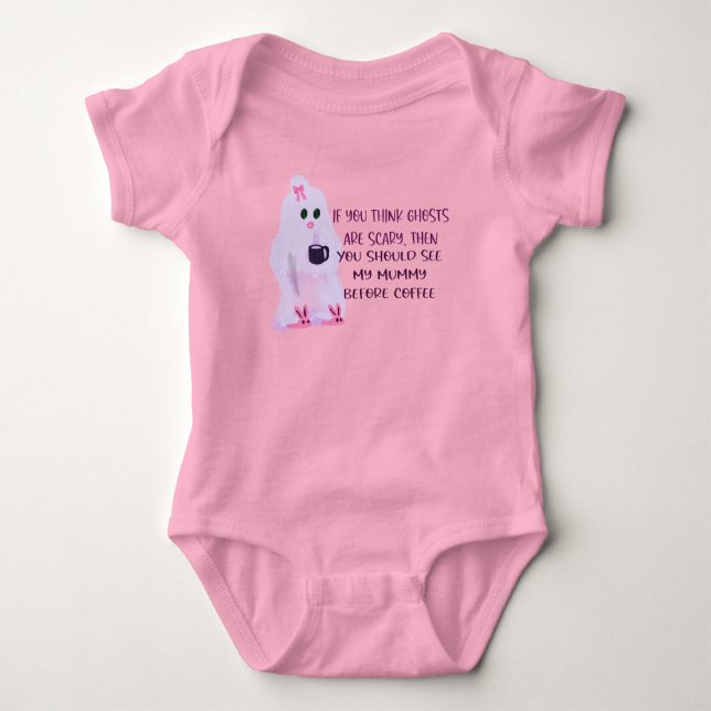 Baby undershirt , cute moms scary before coffee strampler (Vorderseite)