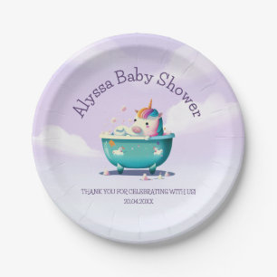 Baby Unicorn Bath Time Babydusche Pappteller
