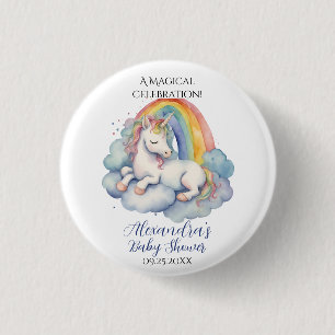 Baby Unicorn Boy Baby Shower Button