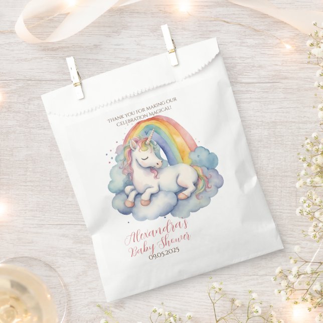 Baby Unicorn Danke Girls Baby Shower Geschenktütchen (Ausgeschnitten)