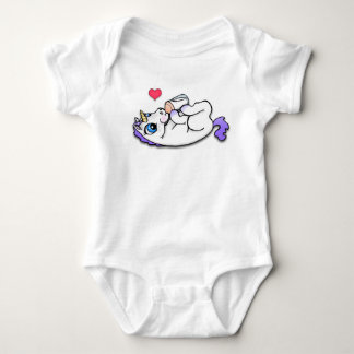 Baby Unicorn, der die Zeit - lila füttert Strampler