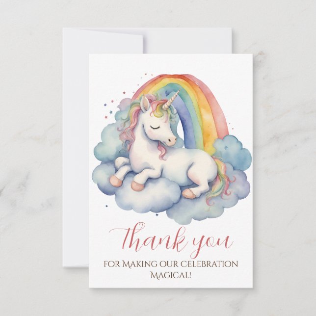 Baby Unicorn filles Baby shower Merci (Devant)