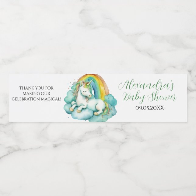 Baby Unicorn Gender Neutral Baby Dusche (Einzelnes Label)