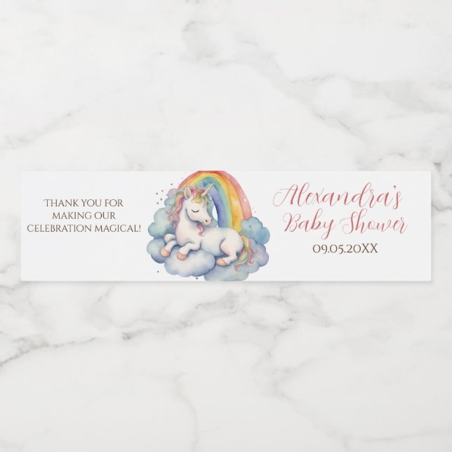 Baby Unicorn Girl Baby Shower (Einzelnes Label)