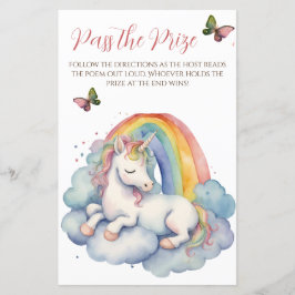 Baby Unicorn Girl Baby Shower Pass Spiel