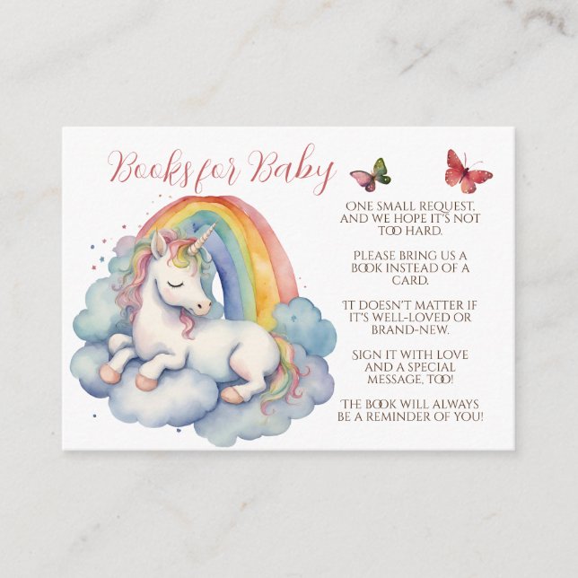 Baby Unicorn Girl Books for Baby Begleitkarte (Vorderseite)