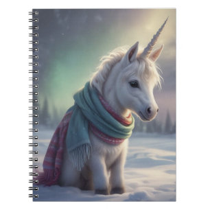 Baby Unicorn im Schnee Notizblock