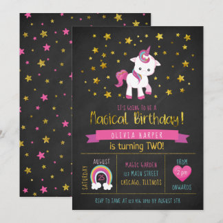 Baby Unicorn Magical Birthday Party Einladung