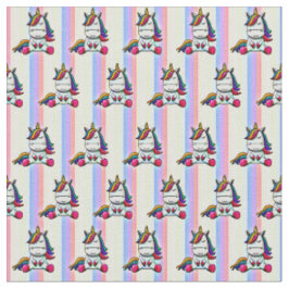 Baby Unicorn mit Rainbow Background Stoff