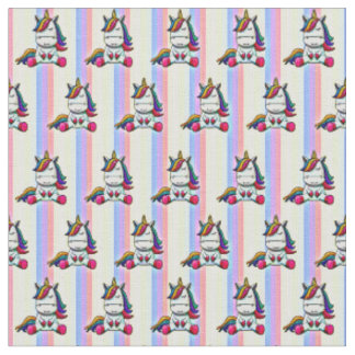 Baby Unicorn mit Rainbow Background Stoff
