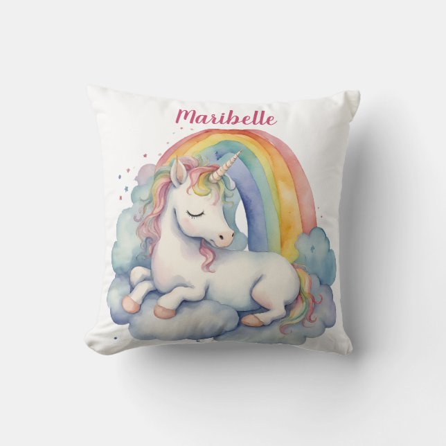 Baby Unicorn Personalisiert Kissen (Vorderseite)