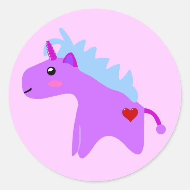 Baby Unicorn Runder Aufkleber (Vorderseite)