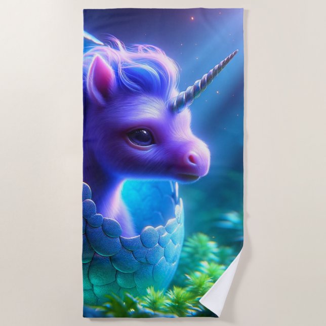 Baby Unicorn Strandtuch (Vorderseite)
