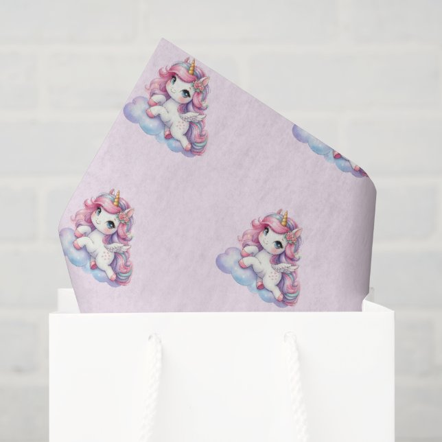 Baby Unicorn Tissue Paper Seidenpapier (Geschenk Tasche)