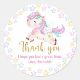 Baby Unicorn Vielen Dank Runder Aufkleber