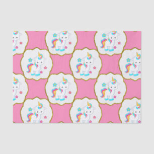 Baby Unicorns auf Rosa Seidenpapier