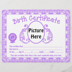 Baby unisex Geburtsurkunde