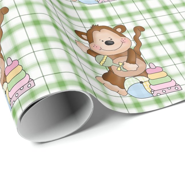 Baby Unisex Monkey Cartoon Packpapier (Rolleneckpunkt)