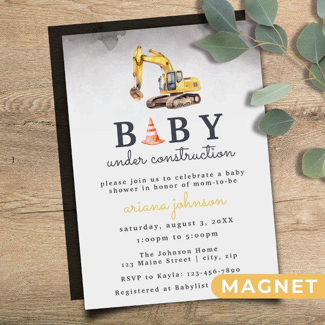 Baby unter Baukinderdusche Magneteinladung (Von Creator hochgeladen)