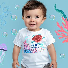 Baby unter dem Meer Personalisierter Name Wasserfa Baby T-shirt