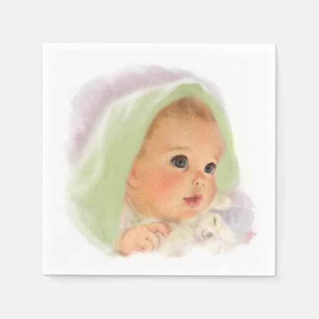 Baby unter einer Decke Serviette (Vorderseite)