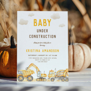 Baby unter Konstruktion Baby Shower Einladung