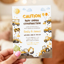 Baby unter Konstruktion Trucks Baby Paare Shower
