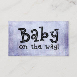 Baby unterwegs! Grunge Lila Geschenkregisterkarte Begleitkarte
