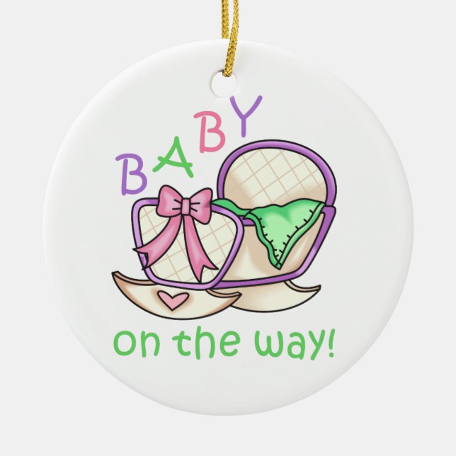 Baby unterwegs! keramik ornament (Vorne)