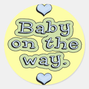 Baby unterwegs runder aufkleber