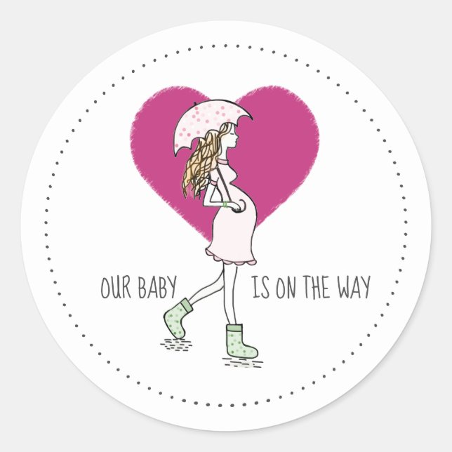 Baby unterwegs runder aufkleber (Vorderseite)