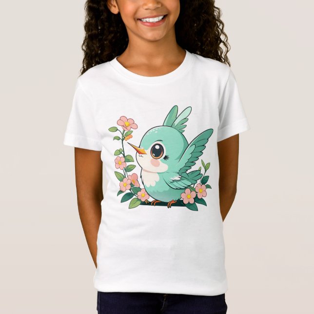 Baby Vögel mit ihrer Blume T-Shirt (Vorderseite)