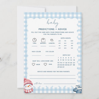 Baby-Vorhersage-Beratung Winter-Baby-Shower-Karte Einladung