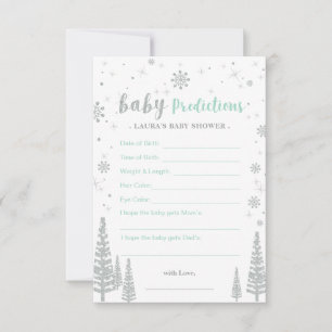Baby-Vorhersagekarte - Winter-Baby-Party-Spiel Hinweiskarte
