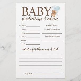 Baby-Vorhersagen und -Ratschläge Blaues Teddybär-S Flyer