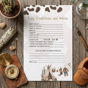 Baby-Vorhersagen und -Ratschläge Cowboy-Baby-Party