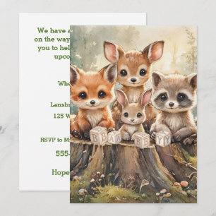 Baby-Waldtiere Digital-Download Einladung